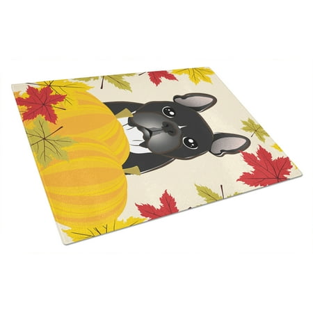 

Caroline s Treasures French Bulldog Thanksgiving Glass Cutting Board Large
