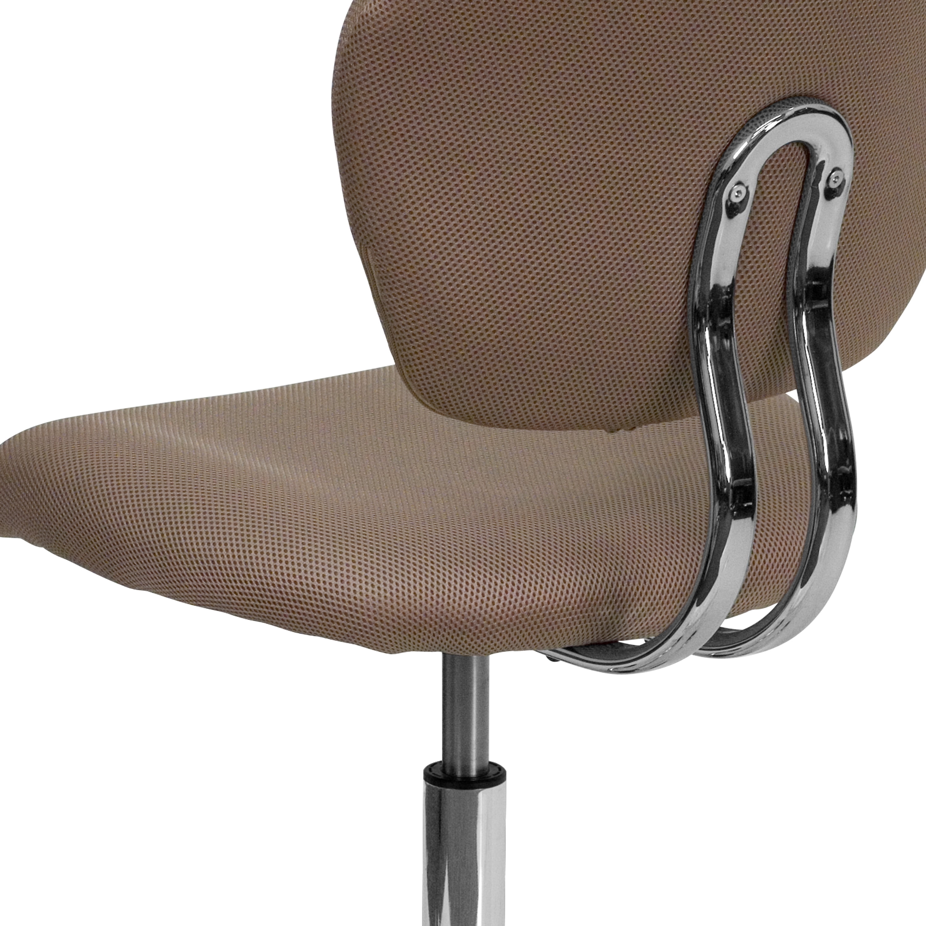 Flash Furniture Mid-Back Coffee Brown Mesh Padded Swivel Task Office Chair with Chrome Base
