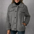 thumbnail image 7 of Zedker Women's Casual Fuzzy Faux Shearling Coat Warm Fleece Jackets Outwear,Plus Size Dark GrayM, 7 of 7