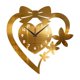thumbnail image 1 of Elegante y silencioso reloj de pared en forma de corazón fabricado en acrílico, ideal para el salón. Oro, 1 of 9