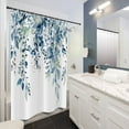 thumbnail image 3 of Eucalyptus Shower Curtain, Watercolor Blue Leaves on The Top Plant with Floral Bathroom Curtain Bathtub Home Decor Waterproof Fabric Machine Washable with 12 Hooks, 3 of 6