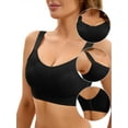 thumbnail image 3 of Unique Bargains Women's Full Coverage Push Up V Neck Bras Adjustable Straps M Black, 3 of 6