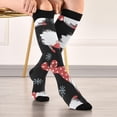 thumbnail image 5 of FREEAMG Christmas Decoration Compression Socks for Men & Women Running Stockings Knee High Socks for Gardening Running Cycling Travel and Climbing, 1 Pair, 5 of 7