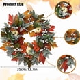 thumbnail image 3 of Halloween Wreath Decoration, Skeleton White Pumpkin Maple Leaf Wreath, Simulation Fall Autumn Door Hanging Garland for Halloween Thanksgiving Front Door Decor, 3 of 8
