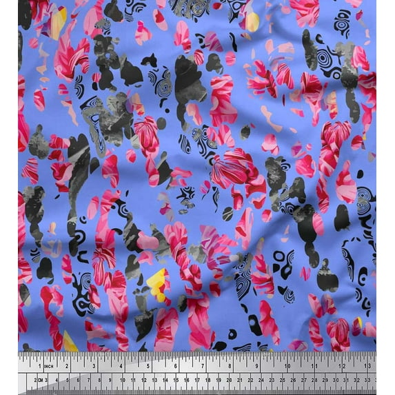 Soimoi Cotton Voile Fabric Animal Skin Texture Print Sewing Fabric Yard 56 Inch Wide