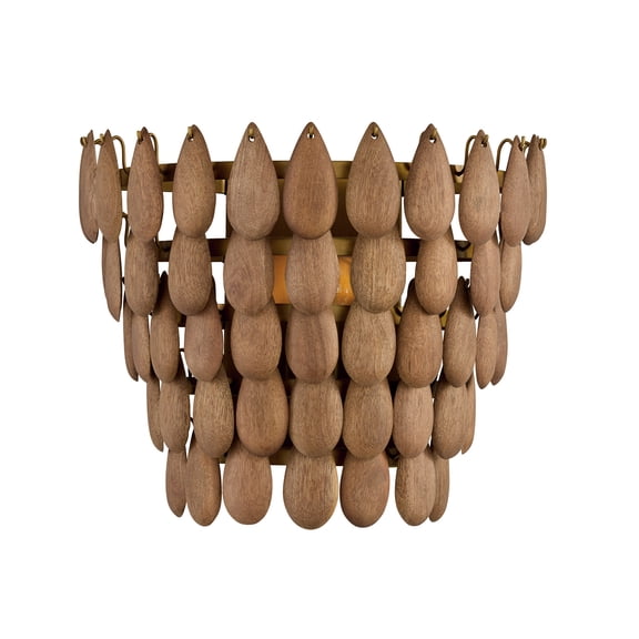Capital Lighting 654411LW Ravi 12" Tall Wall Sconce - Light Wood / Patinaed Brass