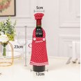 thumbnail image 4 of 3 piezas de funda para botella de vino de Navidad, bolsas de vino tinto, funda para botella de vino de Navidad, bolsa reutilizable para botella de vino de Navidad, bolsa de tela para botella de vino de Navidad (D) Rojo Verde, 4 of 5