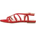 thumbnail image 3 of Women's Journee Collection Honey Flat Strappy Sandal Red Faux Suede 8 M, 3 of 6