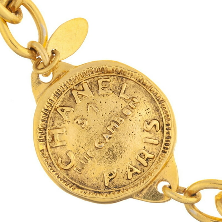 Sold at Auction: CHANEL Gilt Medallion 31 Rue Cambon Necklace