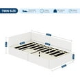 thumbnail image 3 of Twin Daybed with Bed Rails, Velvet Upholstered Corner Bed Frame with Headboard, Modern Kids Bed with Guardrail for Living Room, Bedroom, Easy Assembly, Beige, 3 of 8