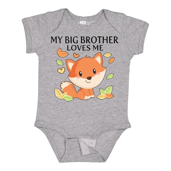 Inktastic My Big Brother Loves Me Little Fox Boys or Girls Baby Bodysuit