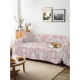 thumbnail image 3 of Farmhouse Pink Sofa Covers for 2-3 Cushion Couch L-Shaped Sectional, Vintage Flower Leaf Botanical Plant Washable Sofa Covers Slipcover for Living Room Furniture, Couch Cover Blanket 71"x134", 3 of 9