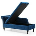 thumbnail image 3 of Storage Chaise Lounge Zarler Velvet Indoor Upholstered Sofa Recliner Lounge Chair for Living Room Bedroom Blue, 3 of 10