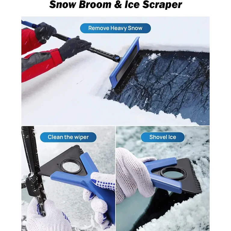 JOYTUTUS Extendable 61.3Ice Scraper and Snow Brush ,Snow Broom