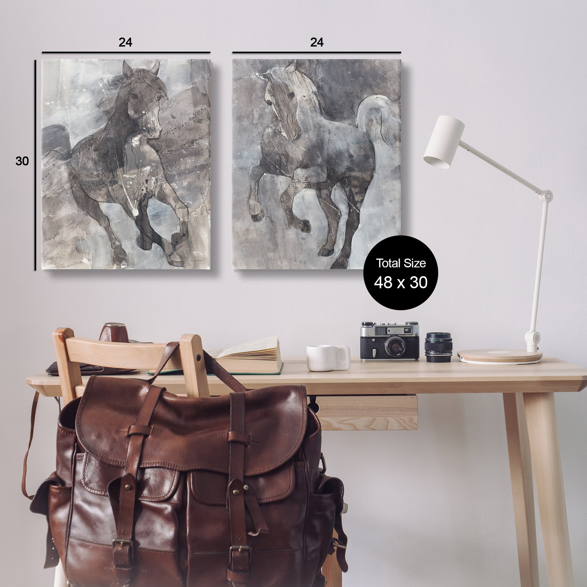Stupell Industries Free Spirit Wind Dancer Horse Animals Painting Wrapped Canvas Art Print Wall Art, 24 x 30, Set of 2