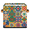 Multicolor 3, variant on CURLYOOT Mexican Cube Storage Bin 11 Inch Fabric Storage Cube for Shelves Decorative Mexican Tile Foldable Basket with Leather Handle for Closet Shelves Organizer