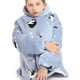 thumbnail image 2 of Manta gigante con capucha para niños, niñas y niños, cálida y suave, forro polar Sherpa, sudadera con capucha de felpa de gran tamaño para invierno, 2 of 2