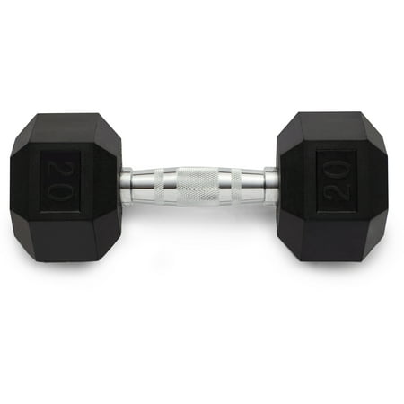 Weider Rubber Hex Dumbbell, 20 lbs - Sold Individually