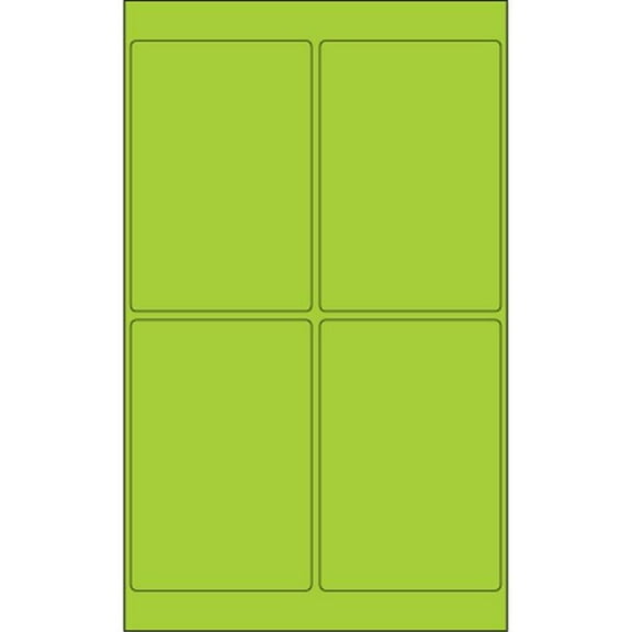 4 x 6 in. Fluorescent Green Rectangle Laser Labels - Pack of 400