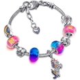thumbnail image 1 of Pulsera con dijes de cristal brillante de unicornio TANGJMXG con caja de regalo para niña, 1 of 5