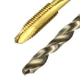 thumbnail image 5 of Uxcell Tap and Drill Bit Set, 2pcs M4 x 0.7 Spiral Point Tap Ti-Coated & 2pcs 3.3mm Drill Bit Roasted Yellow, 5 of 6