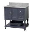 thumbnail image 2 of Beverly 36" Bathroom Vanity with Marine Gray Cabinet and Carrara Marble Top, 2 of 6