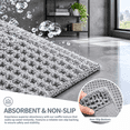 Waffle Bath Mat With Tassels 60x24 Non Slip Absorbent Dark Grey ...