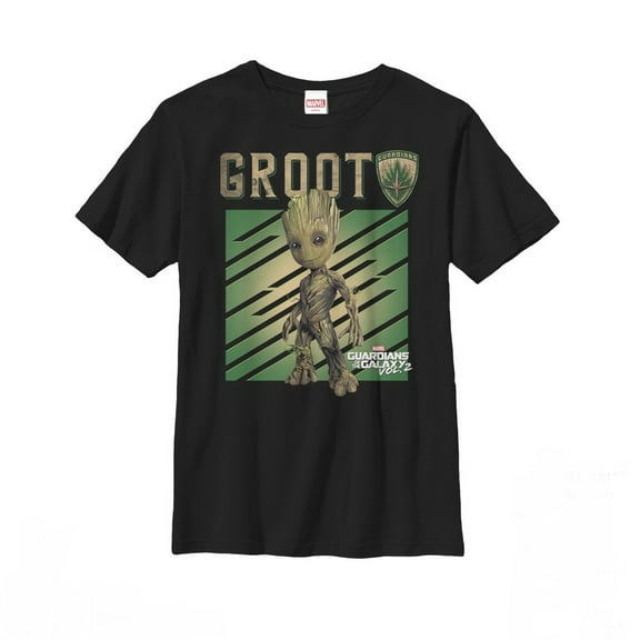 Boy's Marvel Guardians of the Galaxy Vol. 2 Groot Growth Graphic Tee Black X Large