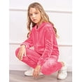 thumbnail image 6 of Oudiya Girls 2 Piece Outfits Velour Tracksuit Hoodie and Jogger Set Sweatsuit Athletic Clothes Sets, 6 of 6