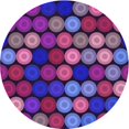 thumbnail image 1 of Ahgly Company Tapis Rond Lavable en Machine Intérieur Transitionnel Magenta Foncé Violet, 4 Pieds Rond, 1 of 7