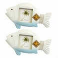 thumbnail image 1 of Bamboohart 3-Inch Photo Frame Set of 2- Fish-Shaped Photo Frame for Summer Vacation Memory  Handmade Nautical Picture Frame for Tabletop Light Blue, 1 of 5