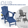 thumbnail image 6 of Renwick Outdoor HDPE Adirondack Chair with Retractable Ottoman, Navy Blue, 6 of 9