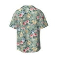 thumbnail image 2 of Xecao offers the Rose Flowers for Men's Casual Short-sleeved Shirt, a button-up collared shirt with a pocket, perfect for beach vacations and yacht travel in the Large size., 2 of 7