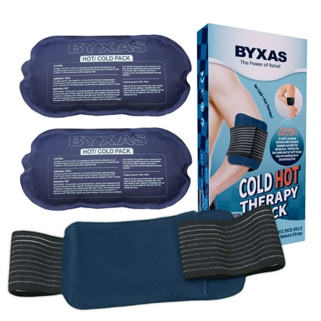 BYXAS 2 Reusable Hot and Cold Ice Packs for Injuries, Joint Pain, Muscle Soreness and Body Inflammation - Reusable Gel Wraps - Adjustable & Flexible for Knees, Back, Shoulders, Arms and Legs
