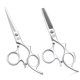 thumbnail image 1 of Moontay Juego de tijeras de corte de pelo de 5,5 pulgadas con agujeros grandes para los dedos, tijeras profesionales de peluquero estilista, tijeras de adelgazamiento, tijeras de corte de pelo de saló, 1 of 5