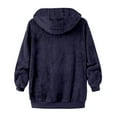 thumbnail image 4 of Outfmvch Womens Hoodies Hoodie Women'S Plus Size Solid Color Sweatershirt Hooded Pullover Warm Wool Plush Coat Zipper Top Zip Up Hoodie Women Dark Blue 4Xl, 4 of 4