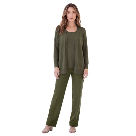 Roaman's Women's Plus Size Drop Needle Cardigan Lightweight Sweater Knit