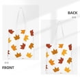 thumbnail image 3 of DouZhe Reusable Grocery Bags, Thanksgiving Falling Leaves Lightweight Polyester Canvas Cloth Tote Bag for Travle Gym Shopping School, 15" x 16", 3 of 7