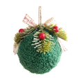 thumbnail image 2 of Adorno navideño de tela con flecos rojos para árbol de Navidad | Decoración de muñeca con cascabeles bordados a mano | Poliéster suave y ligero | Decoración navideña multiusos para regalos, puertas, 2 of 6
