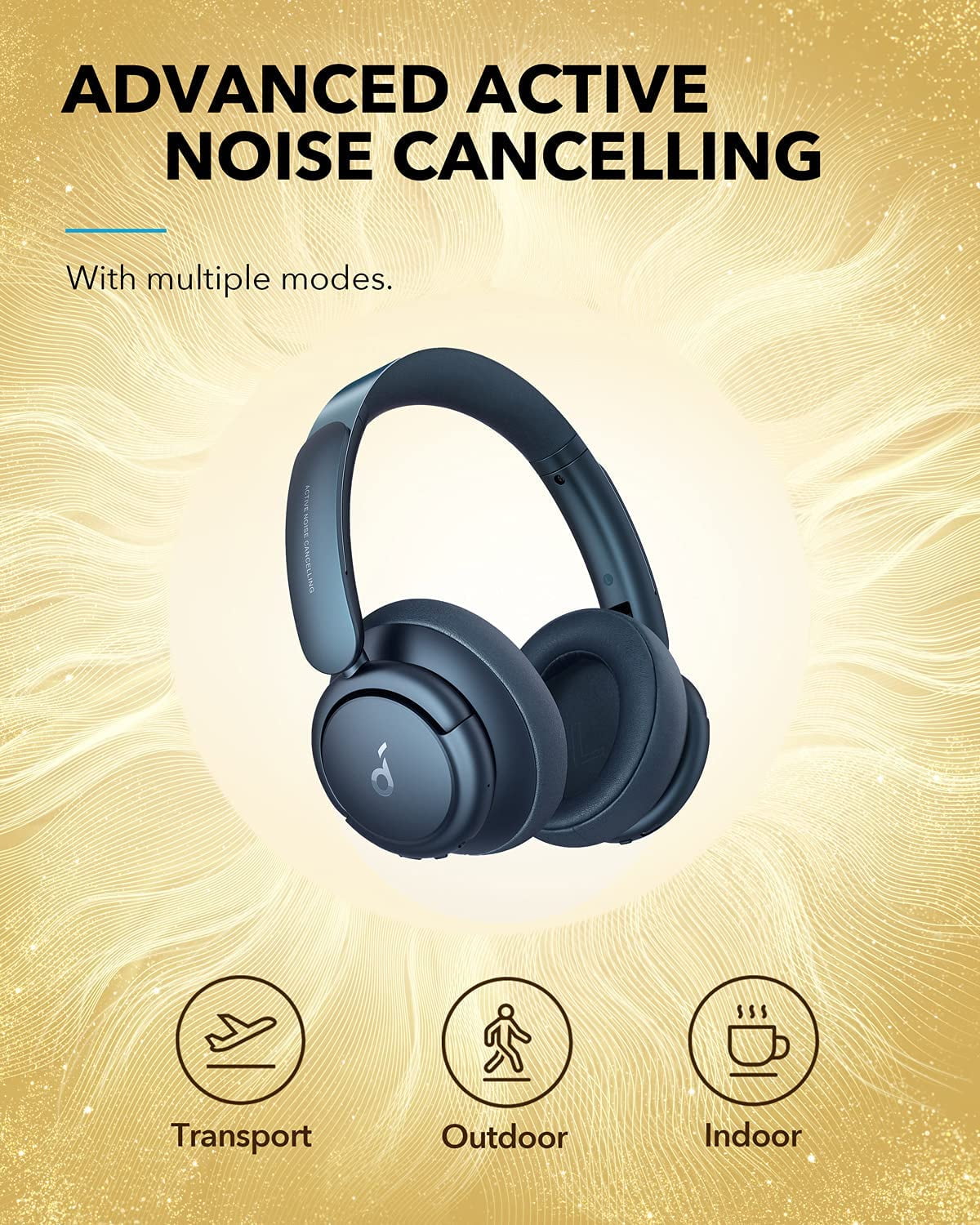 Soundcore by Life Q35 Wireless Headphones over Ear Headset Active Noise Black - Walmart.com