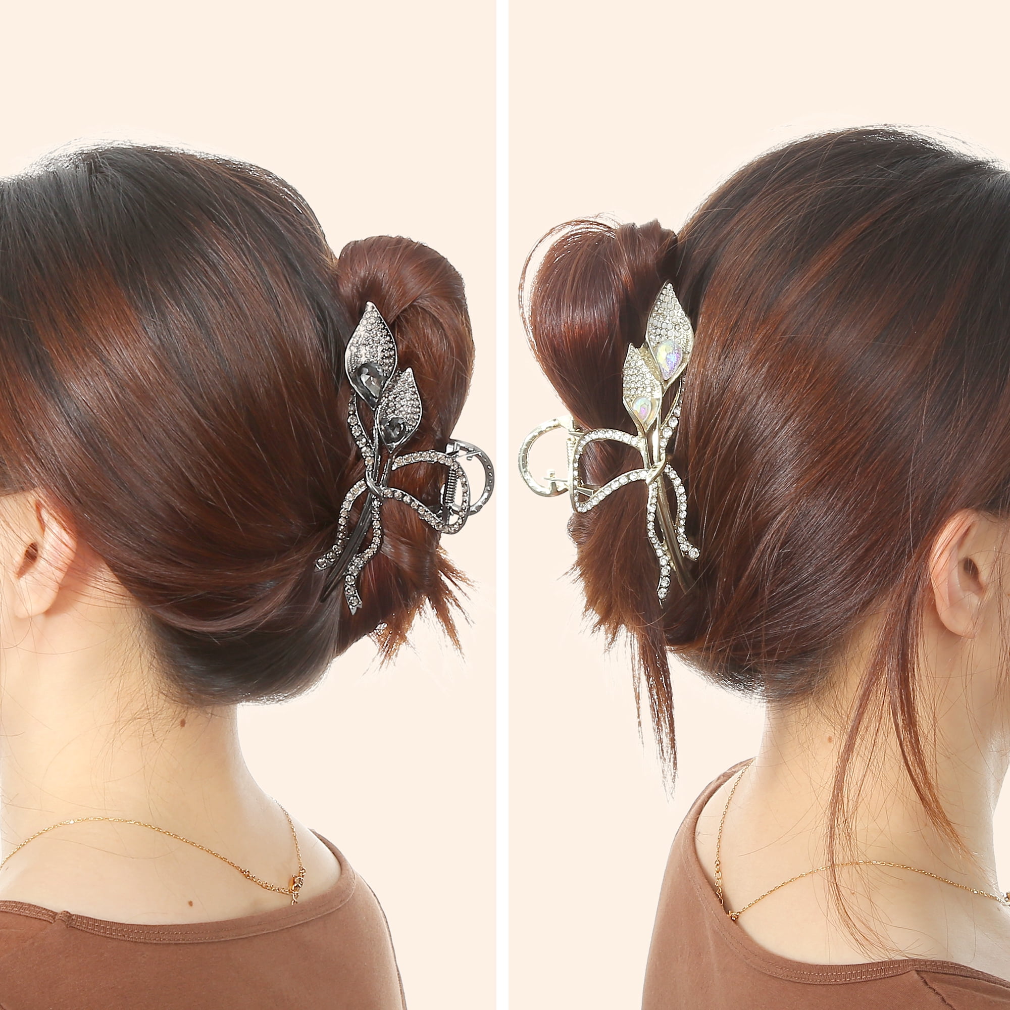 Unique Bargains 2Pcs Flower Metal Hair Claw Clip Cute Non-Slip Fashion Accessories