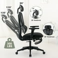 thumbnail image 4 of Ergonomic Office Chair, Mesh High Back Adjustable Computer Desk Chair with Lumbar Support, Swivel Task Chair, Black, 4 of 5