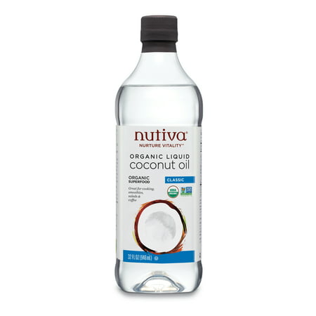 Nutiva Organic, Unrefined, Liquid Coconut Oil from Fresh, non-GMO, Sustainably Farmed Coconuts, 32 Fluid