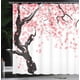 thumbnail image 4 of Cortina de ducha floral, 180 cm x 200 cm, rosa negro, cerezo en flor, juego de decoración de baño de tela con ganchos, 4 of 4