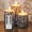 Brown Pine Bark, variant on White Floral Flameless Pillar Candles with Remote, Flickering Spring Daisy Battery LED Candles Set of 2
