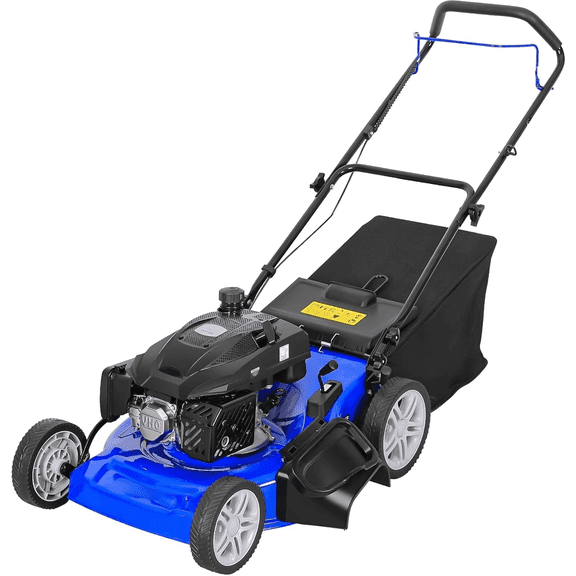 ANLIBATT 21In Push Gas Lawn Mower 201cc 4 Cycle Engine, Lawnmower 3 in 1 Bagging Mulching Side Discharge 8 Position Height Adjustment for Digging