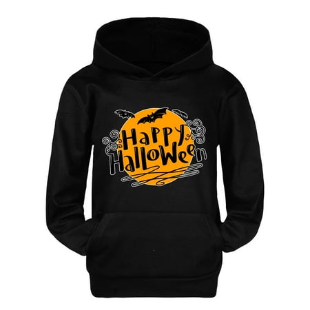 

Xijirk Child Toddler Boys Girls Halloween Long Sleeve Cartoon Prints Warm Hoodie Pullover Tops Kids Sweat-Black-2-3 Years