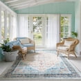 thumbnail image 3 of Toyoso 3x5 Area Rug Living Room Rugs - Vintage boho Decor Floral Area Rugs for Bedroom Dining Room Machine Washable Farmhouse Floral Carpet- Blue, 3 of 6