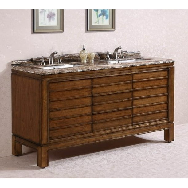 67" Solid Wood Sink Vanity With Marble-No Faucet And Backsplash - Walmart.com