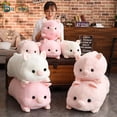 thumbnail image 1 of Huge Size Animal Toys Cartoon Pink Pig plush Toys Fat Pig Pillow Soft Cushion Hand Warmer Chinese Zodiac Pig Doll for Kids Girl zhangyuxiang LED, 1 of 2